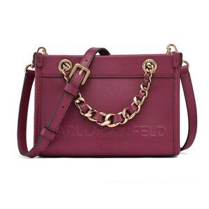 Karl Lagerfeld Savoie Small Satchel Crossbody Bag in Wine w/ Dust Bag -  NWT